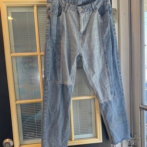 SHEIN Two-Tone Blue Jeans